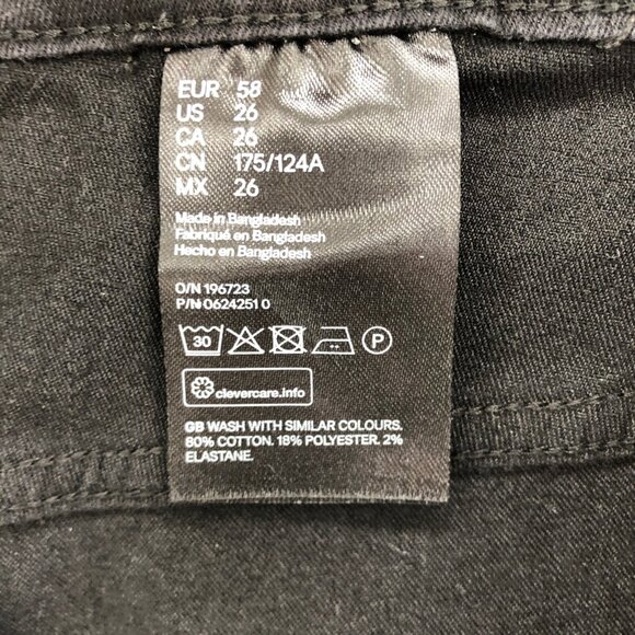 H&M Jeans Womens 26 Plus Black Super Stretch Skinny Pull On Casual Modern NWT - Picture 6 of 11